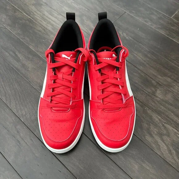 Puma Rebound Layup Lo Red, Black & White US Men's 10.5 Sneakers NWOT - Picture 3 of 12